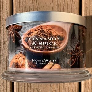 🆕CINNAMON AND SPICE HARRY SLATKIN HOMEWORX 4 WICK 18oz CANDLE NWTS!